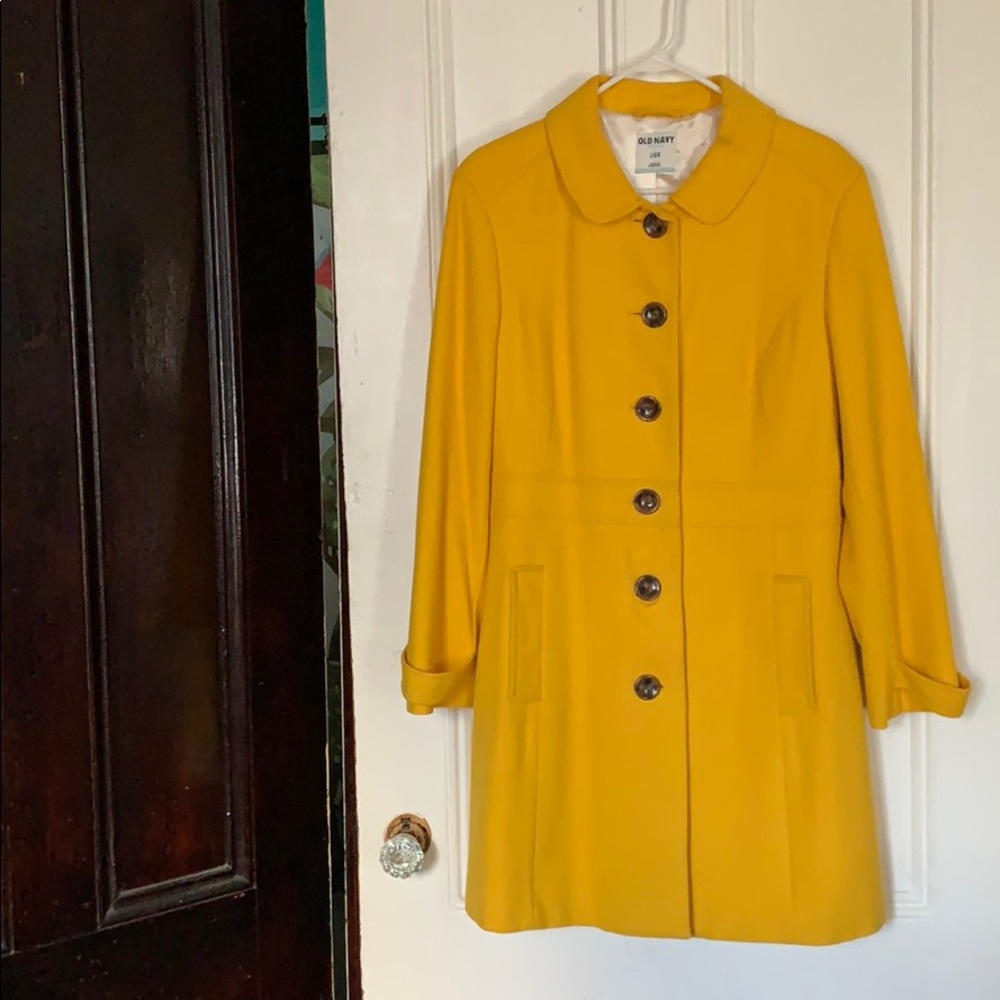 Mustard Yellow Pea Coat L
